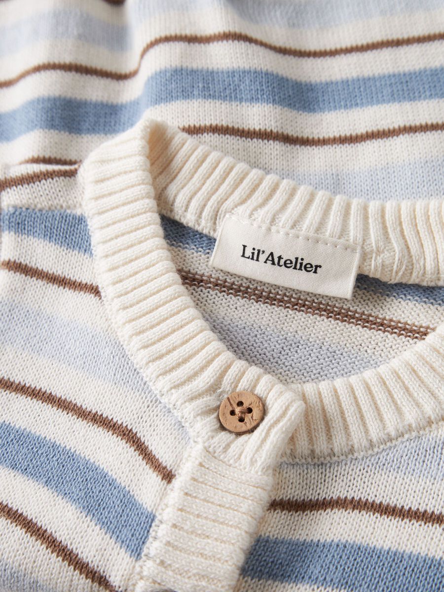 Lil'Atelier - Coconut milk/Dusty Blue Knitted One-Piece Suit