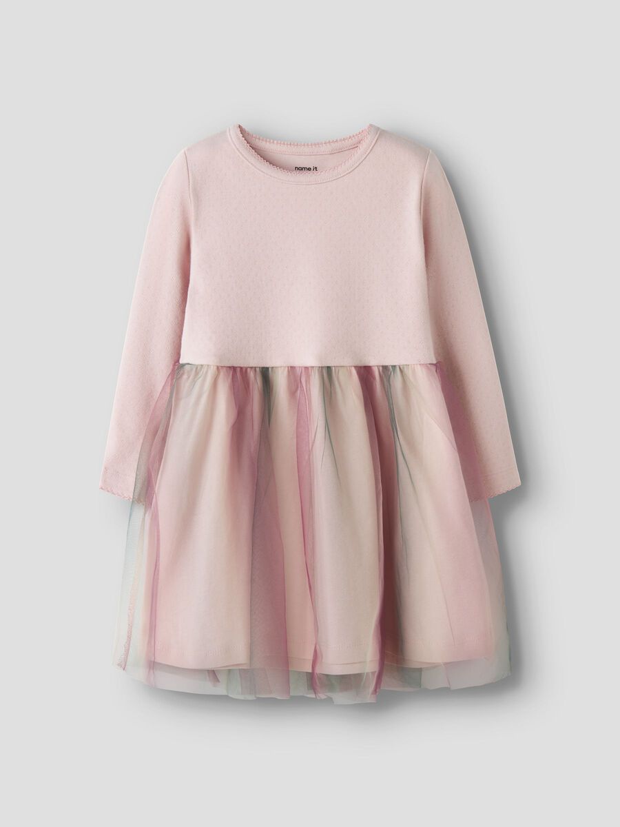 name it - Organic Cotton Louisa Long Sleeve Dress Pink