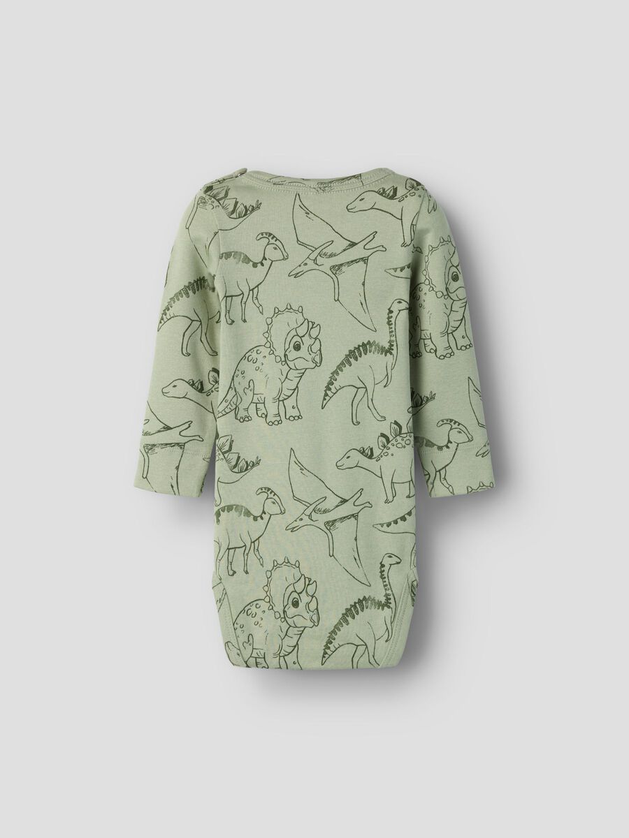 name it - Dinosaurs printed romper (Swamp)
