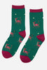 Sock Talk Women's Bamboo Socks Cheetah Print Party Socks Novelty Ankle Sock Green