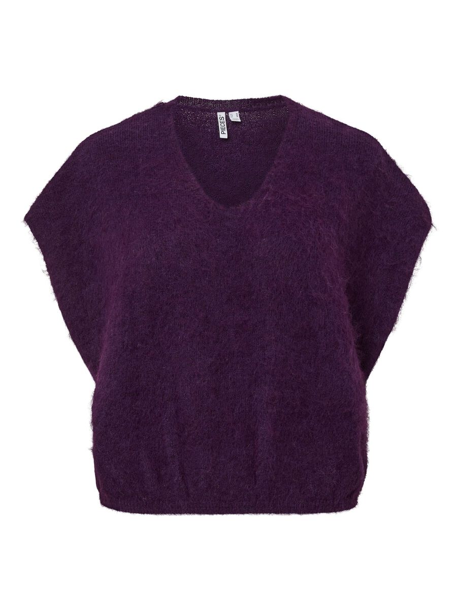 PIECES - PCALLIE KNITTED VEST Acai/Melange