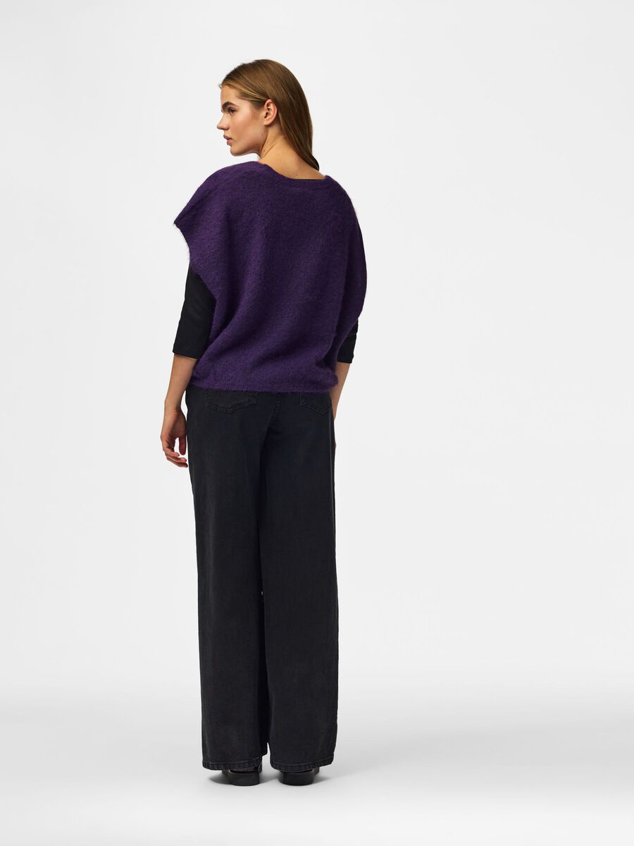 PIECES - PCALLIE KNITTED VEST Acai/Melange