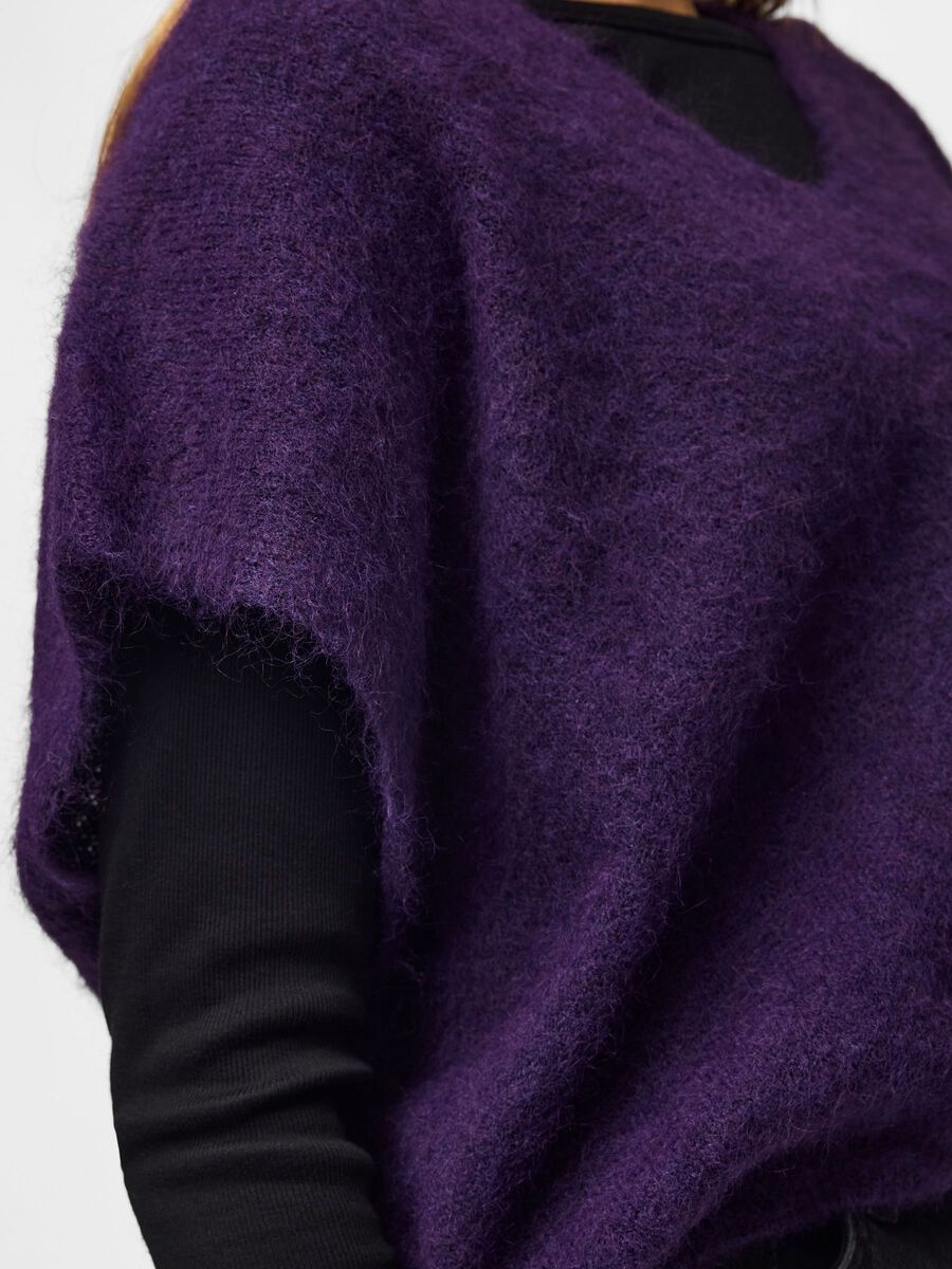 PIECES - PCALLIE KNITTED VEST Acai/Melange
