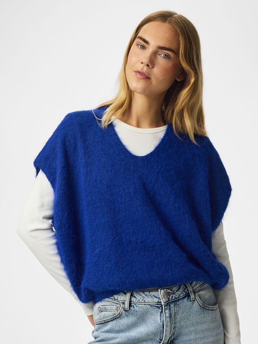 PIECES - PCALLIE KNITTED VEST Bluing/Melange