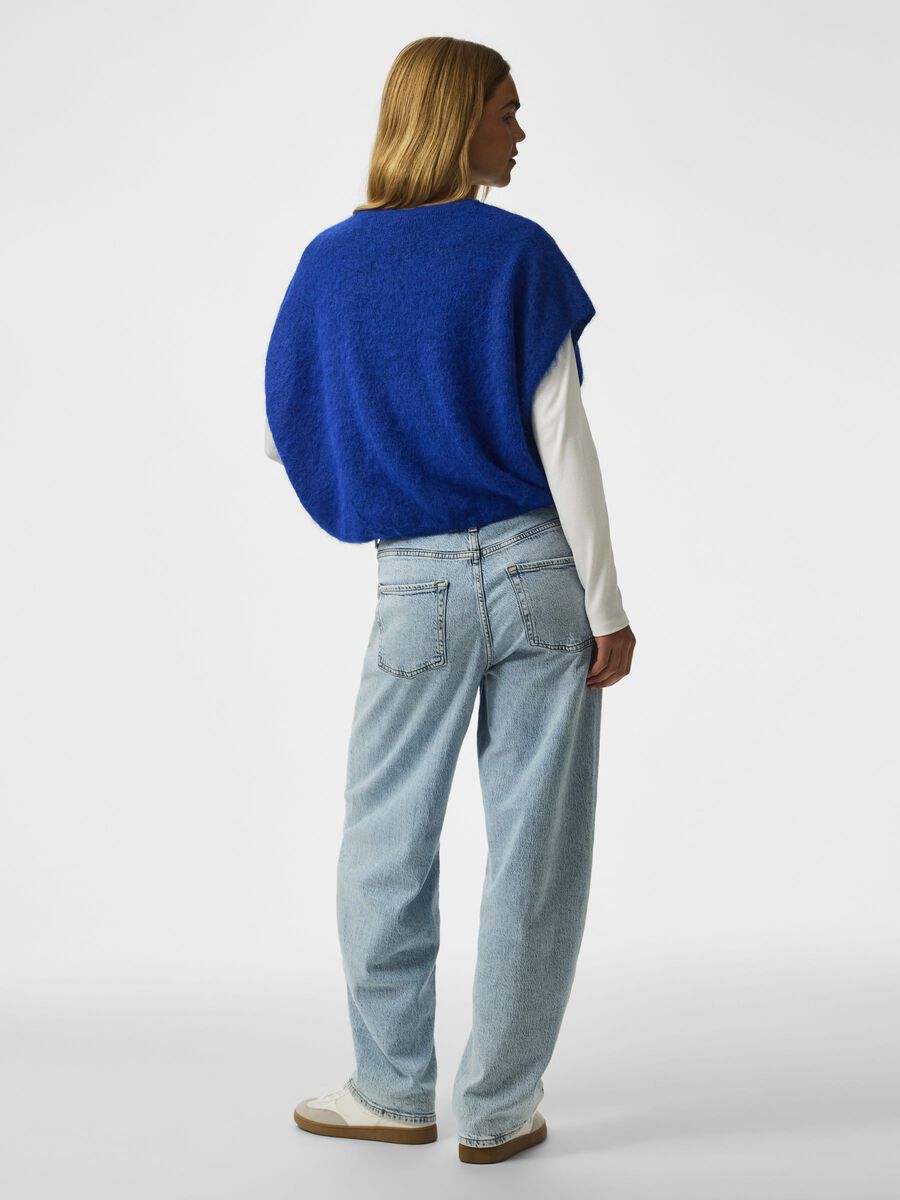 PIECES - PCALLIE KNITTED VEST Bluing/Melange