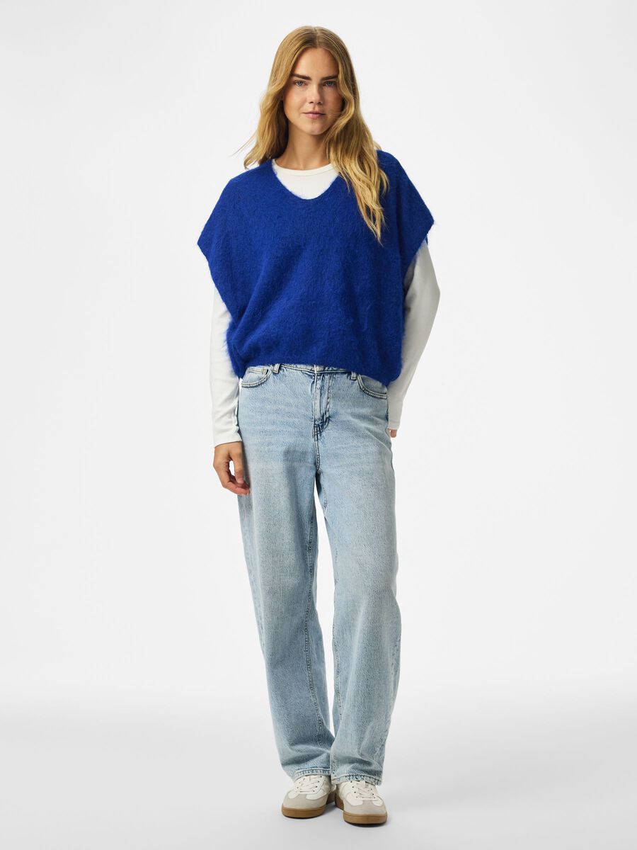 PIECES - PCALLIE KNITTED VEST Bluing/Melange