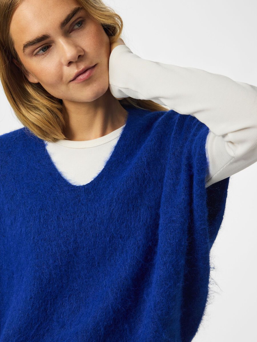 PIECES - PCALLIE KNITTED VEST Bluing/Melange