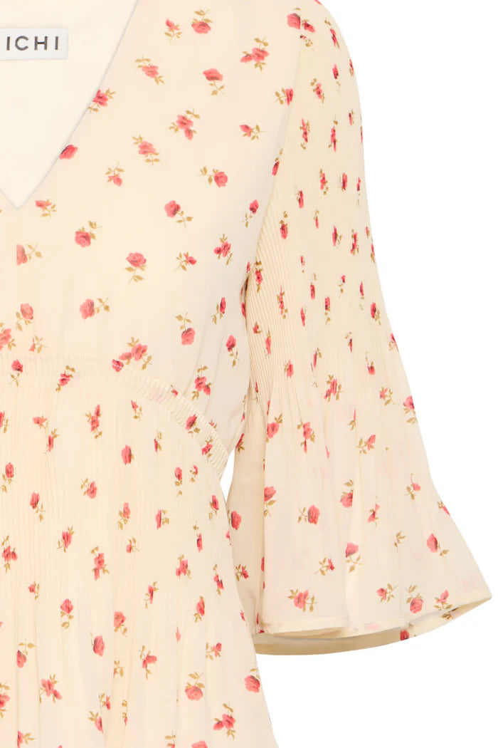 ICHI - Rosey Long Sleeve Top Geranium Flower