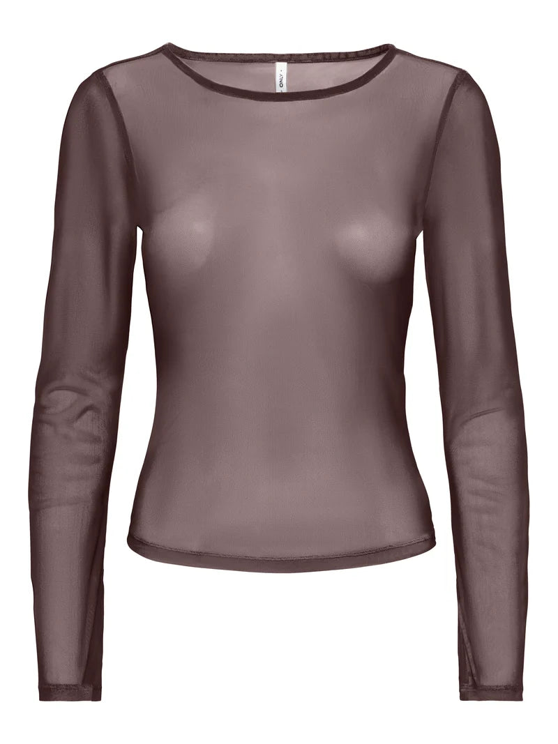 ONLY - ONLNOX BOATNECK BELL L/S TOP JRS Coffee Bean