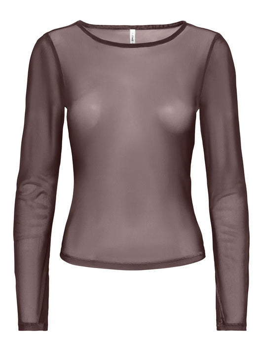 ONLY - ONLNOX BOATNECK BELL L/S TOP JRS Coffee Bean