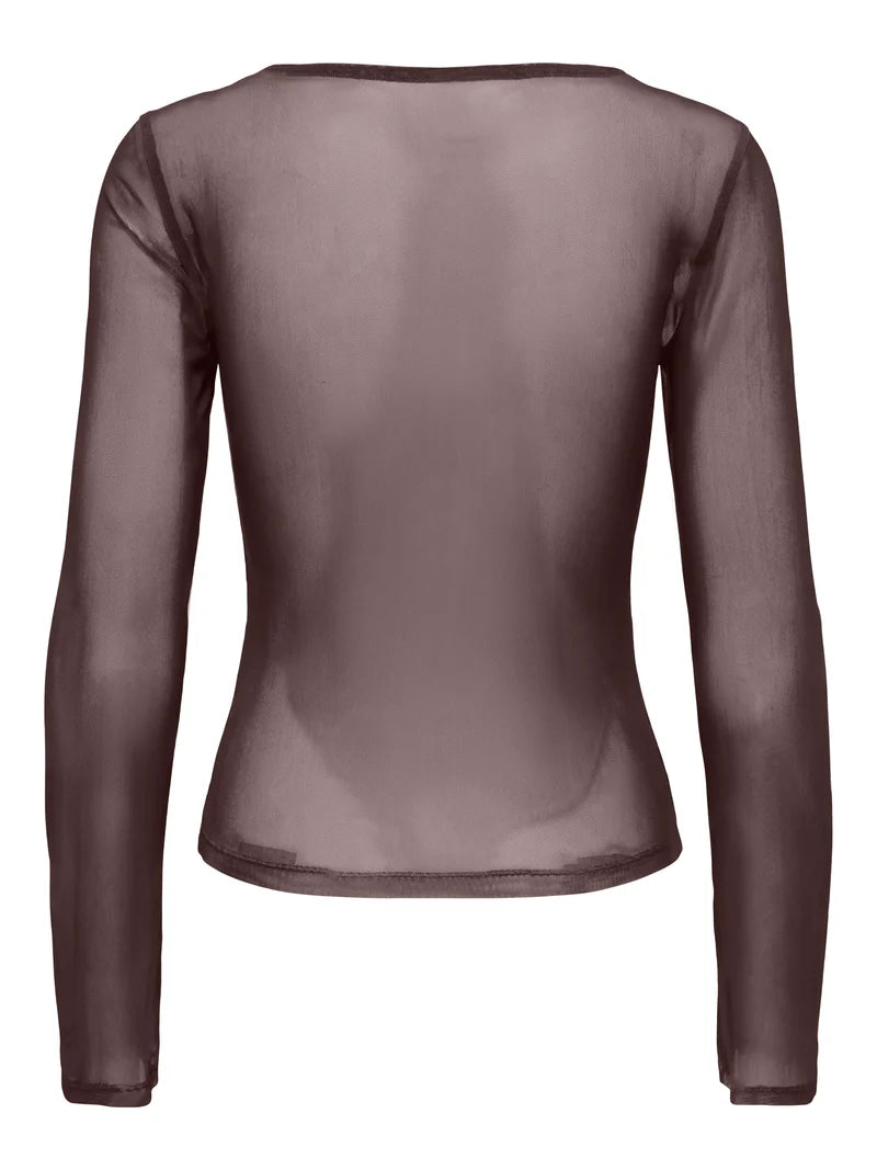 ONLY - ONLNOX BOATNECK BELL L/S TOP JRS Coffee Bean