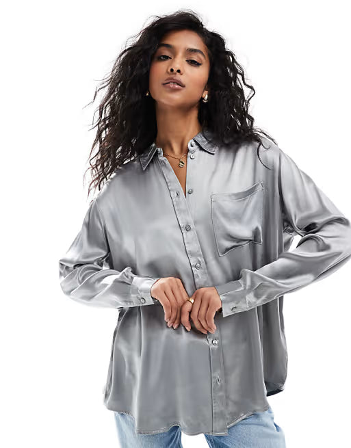 AWARE - VMMICHAELA LS OVERSIZED SATIN SHIRT