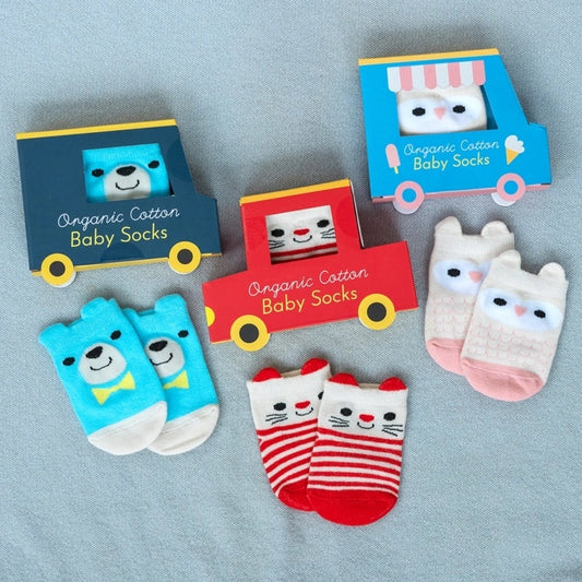 Rex London - Pair of baby socks - Pink owl