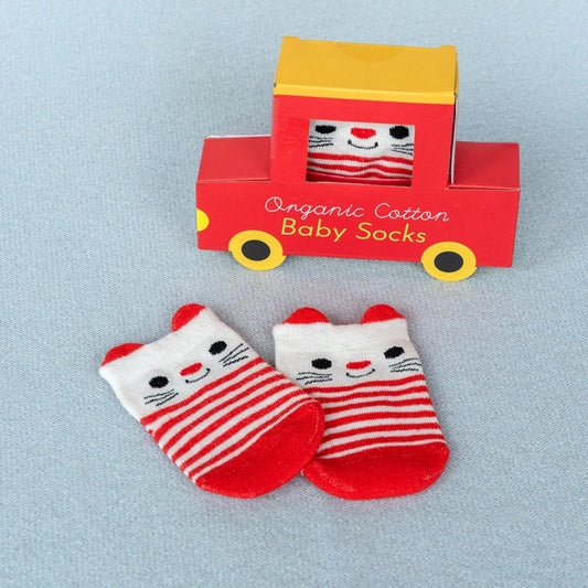 Rex London - Pair of baby socks - Red cat