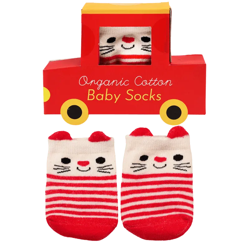 Rex London - Pair of baby socks - Red cat