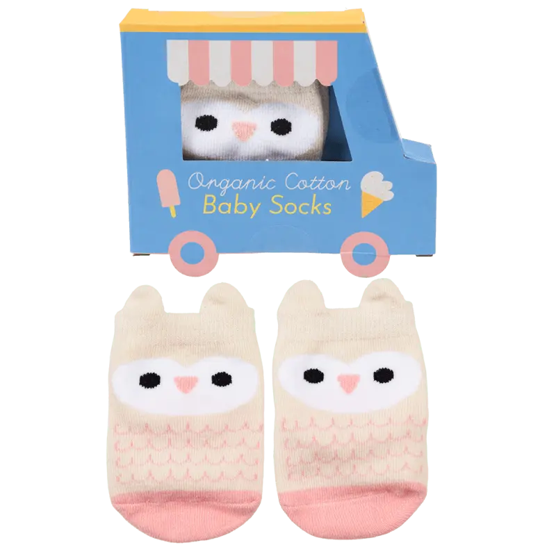 Rex London - Pair of baby socks - Pink owl