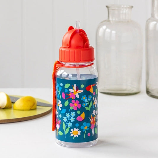 Rex London - Children's water bottle - Fairies in the Garden (integrated straw, 500ml)