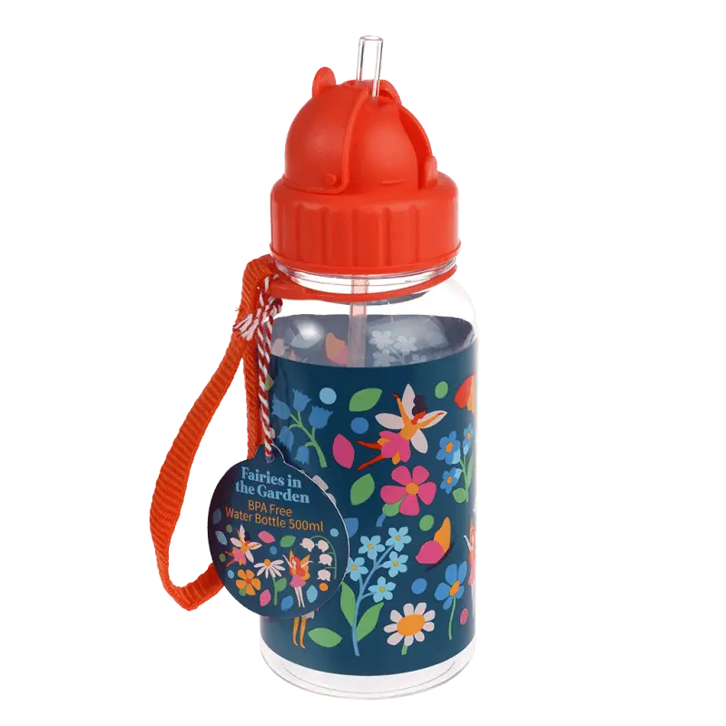 Rex London - Children's water bottle - Fairies in the Garden (integrated straw, 500ml)
