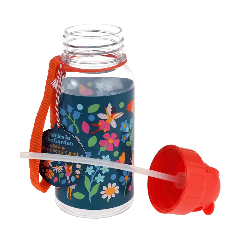 Rex London - Children's water bottle - Fairies in the Garden (integrated straw, 500ml)