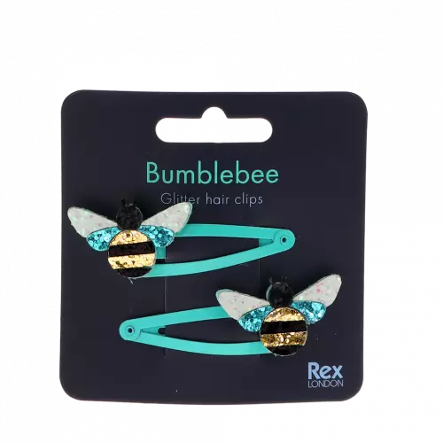 Bumblebee Glitter hair clips - Set of 2