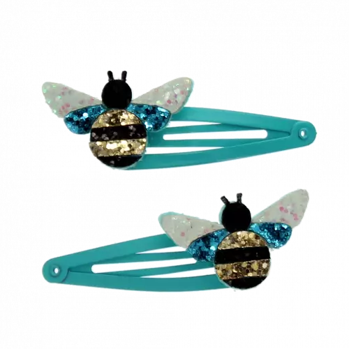 Bumblebee Glitter Hair Clips - Set of 2