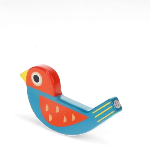 Wooden Bird Whistle - Red/Blue