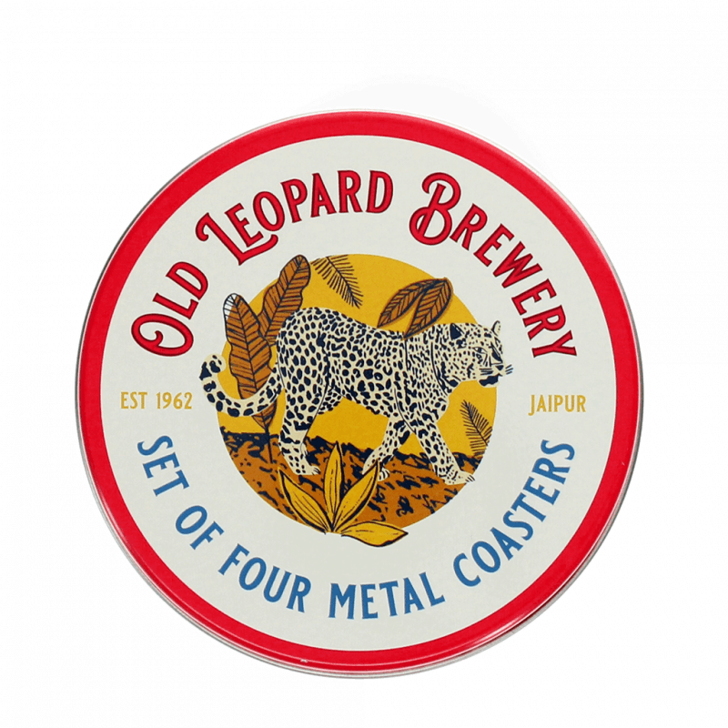 Old Leopard Brewery Metal Coasters - Set of 4