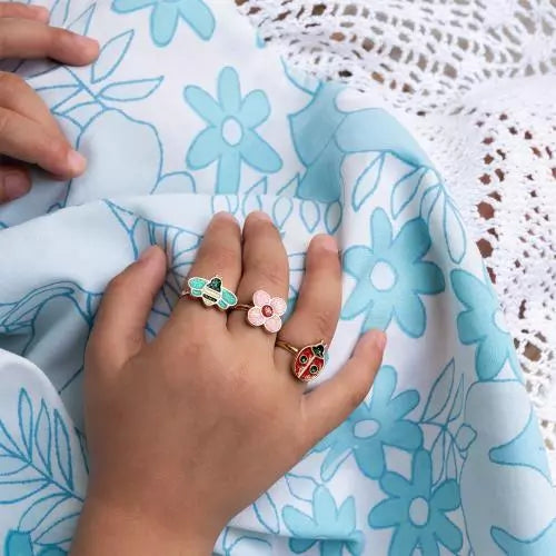 Ladybird Glitter Rings - Set of 3