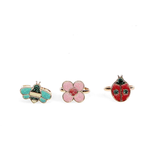 Ladybird Glitter Rings - Set of 3