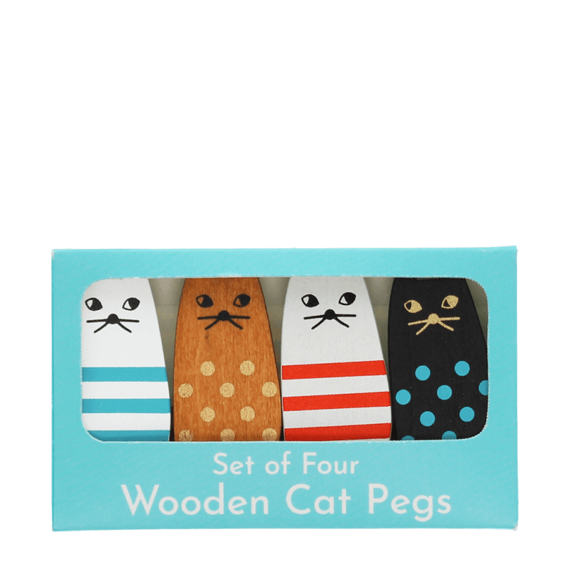 Mini Wooden Pegs - Cats Set of 4