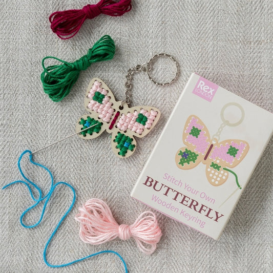 Rex London - Stitch your own wooden keyring Butterfly