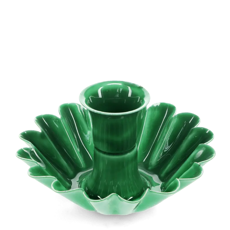 Rex London - Enamel cupped flower candle holder - Vibrant pink/Dark green