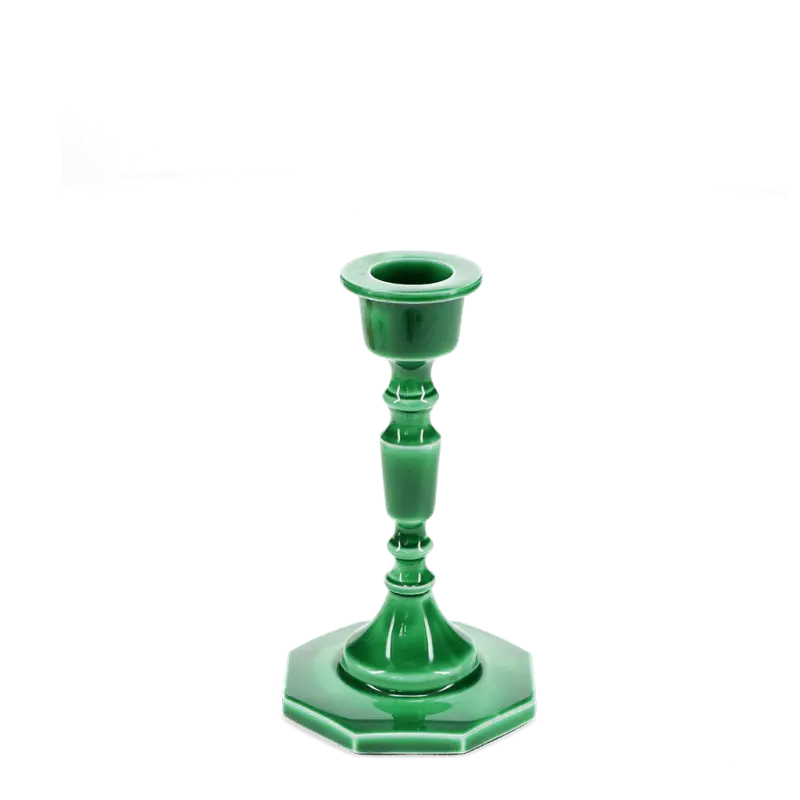 Rex London - Enamel candlestick (13cm) - Vibrant pink/Dark green