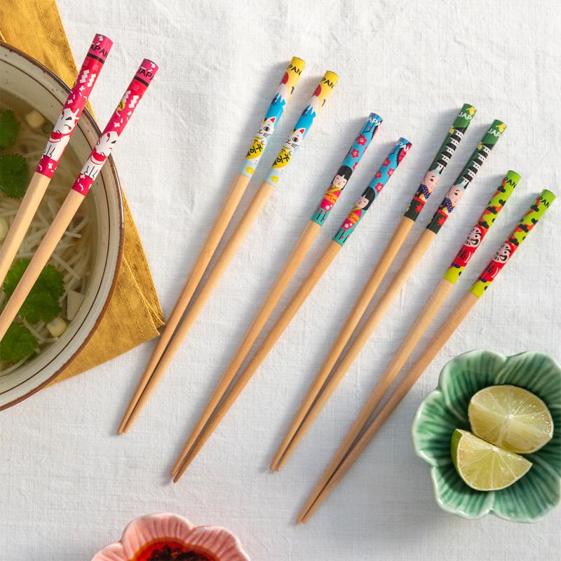 Wooden Chopsticks - Japanese Heritage Pack of 5