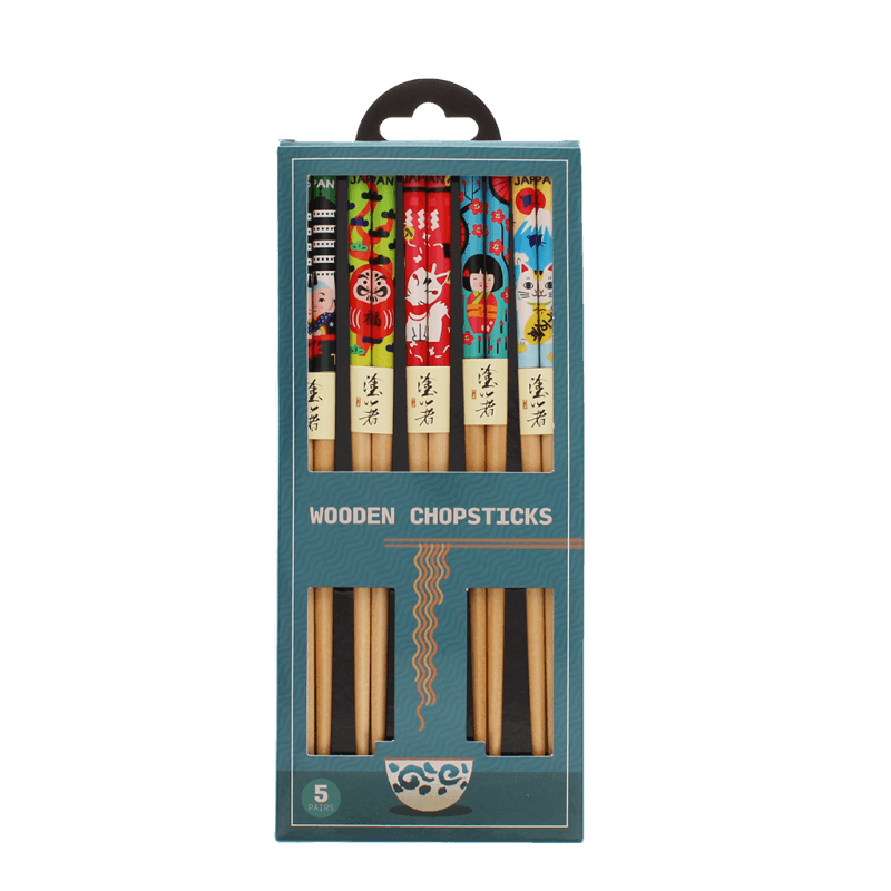 Wooden Chopsticks - Japanese Heritage Pack of 5
