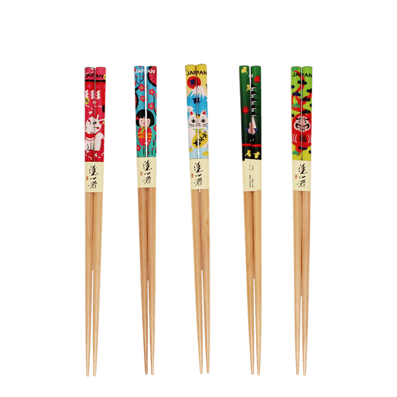 Wooden Chopsticks - Japanese Heritage Pack of 5