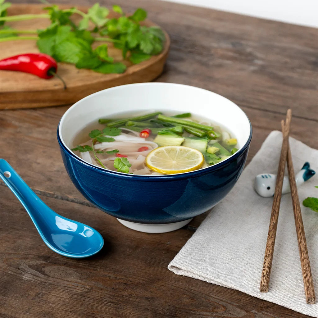 Rex London - Ceramic noodle bowl set - Blue whale