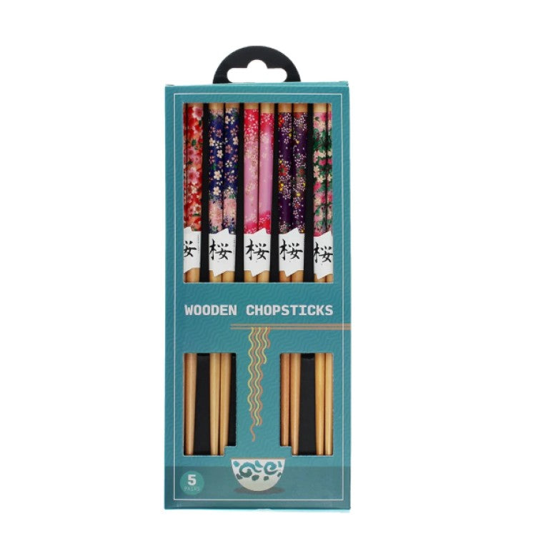Rex London - Wooden chopsticks (pack of 5 pairs) -  Floral