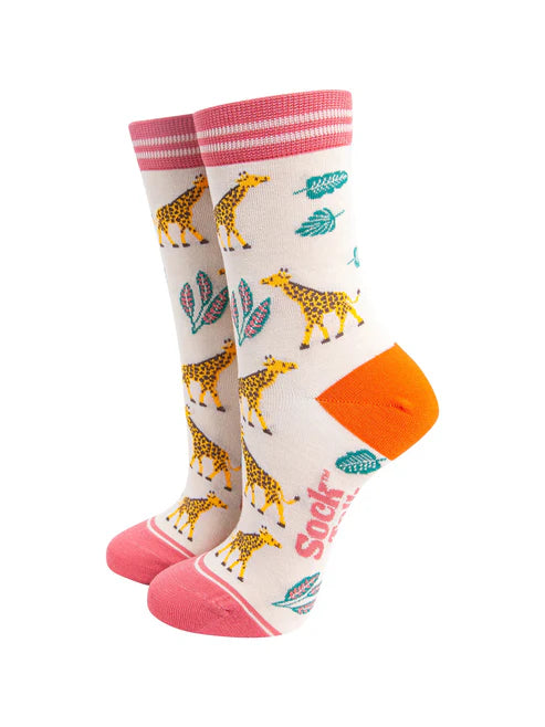 Sock Talk - Giraffe Bamboo Socks in Cream