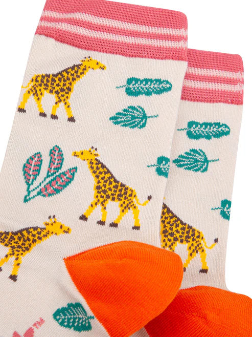 Sock Talk - Giraffe Bamboo Socks in Cream