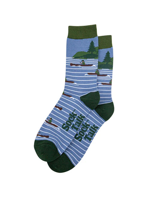 Sock Talk Men's Canoeing Bamboo Socks in Blue