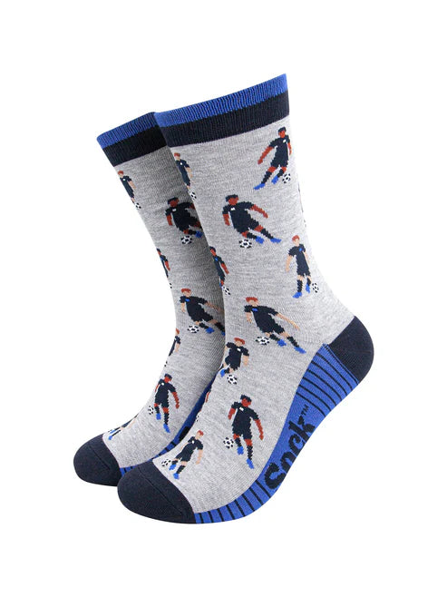 Sock Talk Men's Football Players Bamboo Socks in Light Grey