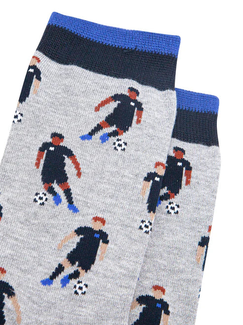 Sock Talk Men's Football Players Bamboo Socks in Light Grey