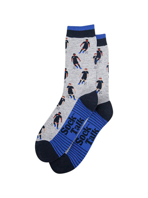 Sock Talk Men's Football Players Bamboo Socks in Light Grey