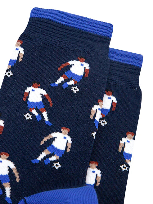 Sock Talk Men's Football Players Bamboo Socks in Navy Blue