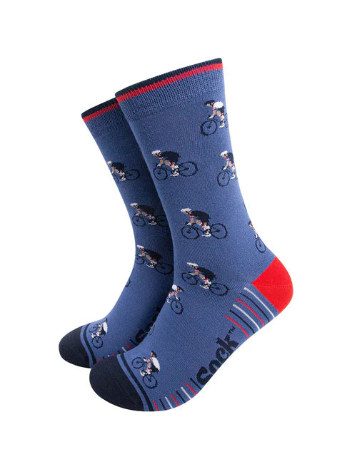 Sock Talk Men's Racing Cyclists Bamboo Socks in Blue