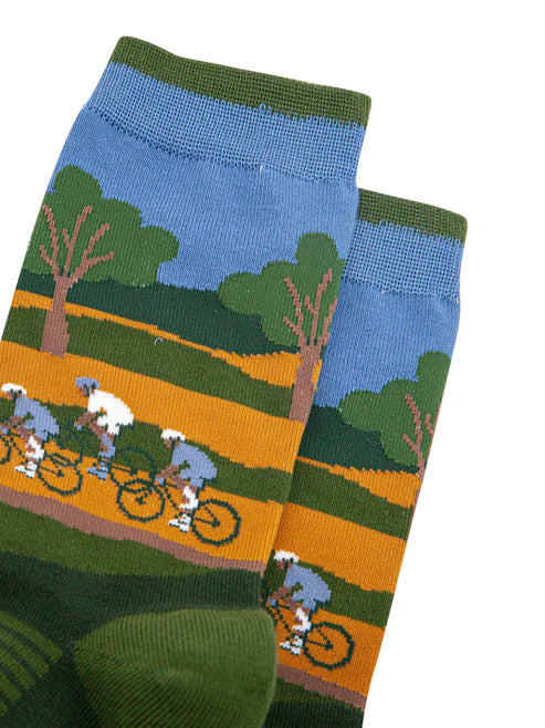 Sock Talk Men's Summer Cycling Bamboo Socks in Green
