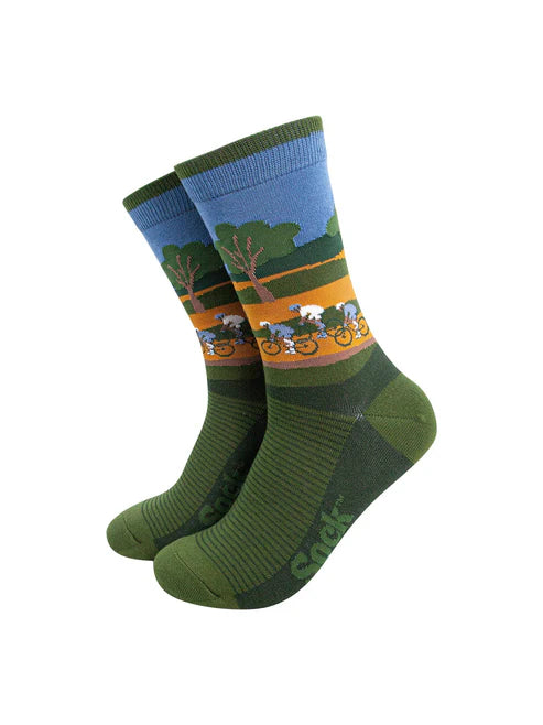 Sock Talk Men's Summer Cycling Bamboo Socks in Green