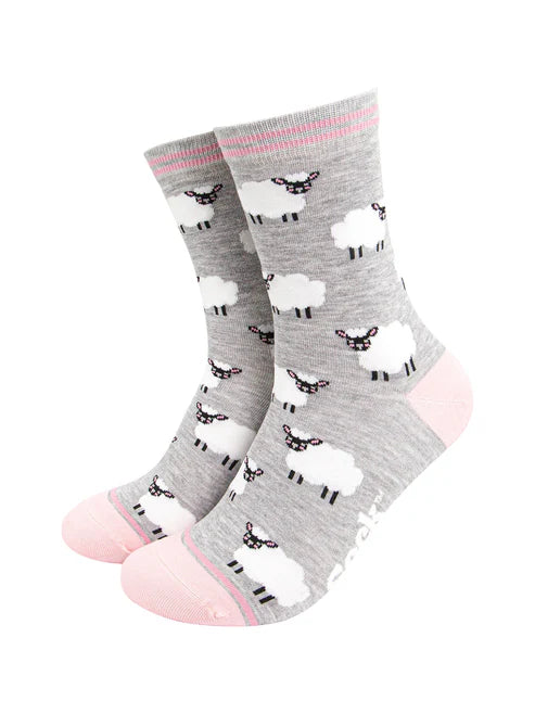 Sock Talk - Sheep Bamboo Socks in Grey Marl