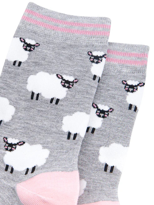 Sock Talk - Sheep Bamboo Socks in Grey Marl